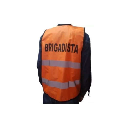 Chaleco reflectivo naranja marcado brigada de emergencia